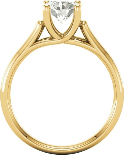 Anillo de compromiso solitario de Moissanita en oro amarillo de 14K - Imagen 2